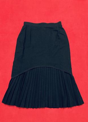Винтаж франция шикарная юбка шерсть чёрная оригинал