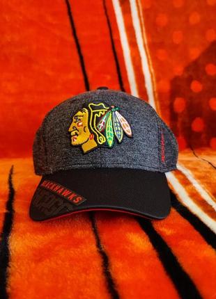 💯🏒🥅 оригінал. дуже потужна стрейчева бейсболка reebok fitmax center ice x nhl chicago blackhawks.5 фото