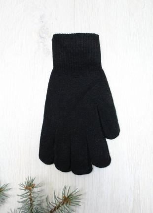Перчатки черные без декора для мальчика-подростка (13-15 лет см.)  kalina 2125000797373