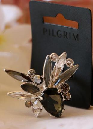 🔺 кільце з сірими кристалами pilgrim данія елітна ювелірна біжутерія