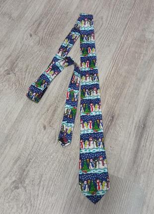 Новорічна краватка сніговики
