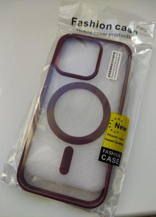 Чехол новый чехол пластик + силикон бордо для на айфон iphone 14 pro1 фото