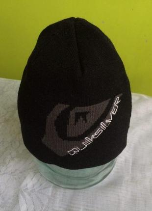 Шапка мужская двойная трикотажная плотная с надписью и рисунком