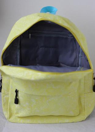 Рюкзак мереживний лимонний жовтий однотонний місткий2 фото