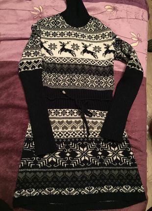 Тёплая туника платье свитер подростковый