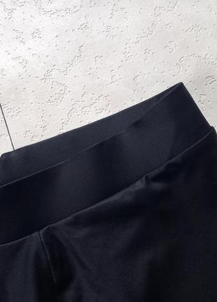 Стильные черные леггинсы лосины с пропиткой под кожу и высокой талией zara, 36 размер.5 фото