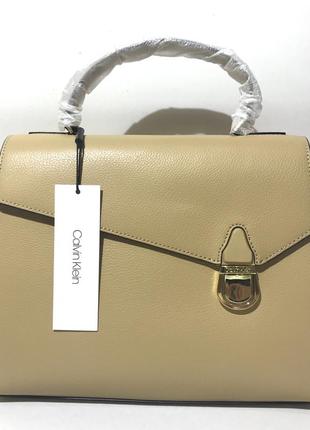 Сумка шкіряна calvin klein iris top handle leather satchel h9jdrpc1 оригінал7 фото