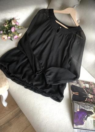 Чёрная шифоновая блузка