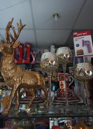 Олень декоративний новий рік декор статуетка під ялинку