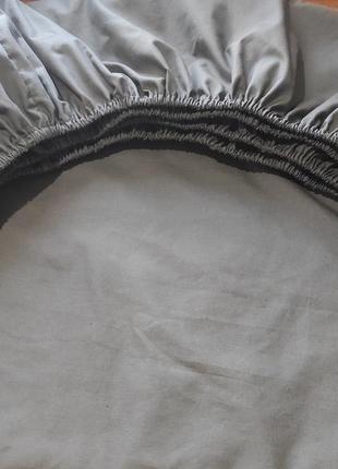 Простирадла на гумці із темно-сірої бязі, усі розміри, швидка відправка