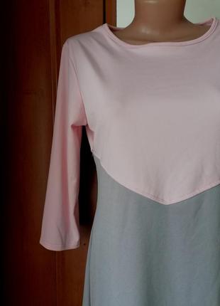 🌺ніжна сукня пастельного відтінку 🌺платье серое в стиле колор блок3 фото