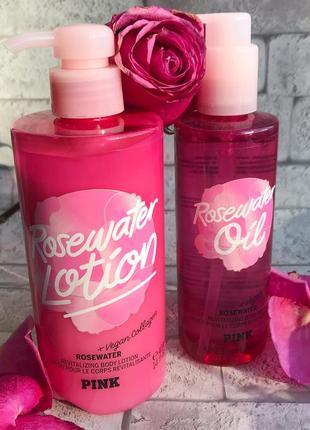 Подарунковий набір victoria’s secret pink rosewater лосьйон олія для тіла