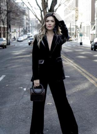 Велюровий коричневий костюм zara оксамитовий костюм шовк+віскоза