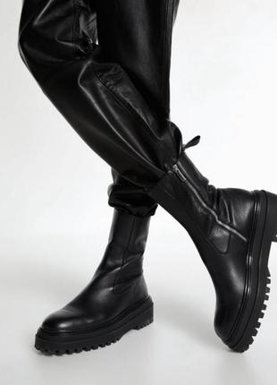 Ботинки zara натуральна шкіра