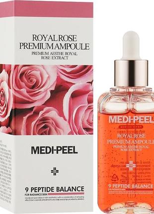 Антивікова сироватка з трояндою та пептидами medi peel luxury royal rose ampoule