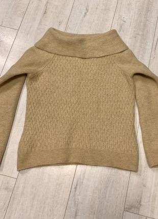 Укорочений вовняний теплий светр з шерсті лами1 фото