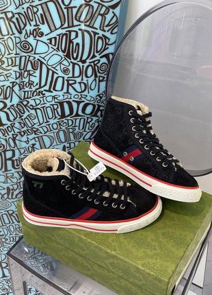 Кеды gucci мех