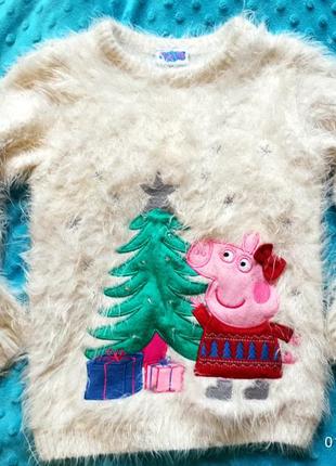Светр новорічний свинка пеппа  98/104