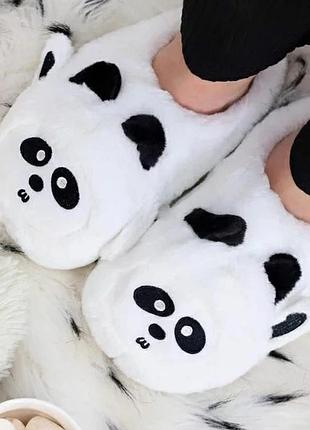 Домашні, кімнатні тапочки!❤️ пушисті капці панди! домашні тапки ❤️😍