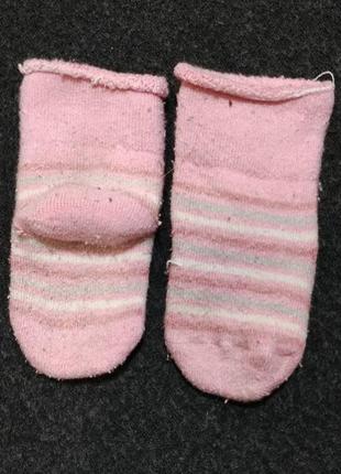 Махровые носочки, розового цвета в полоску