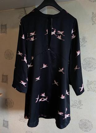 Плаття- кімоно чорне з птахами1 фото
