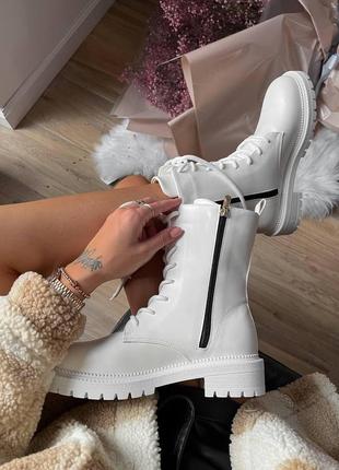 Черевики жіночі зимові ❄️ dior boots white хутро