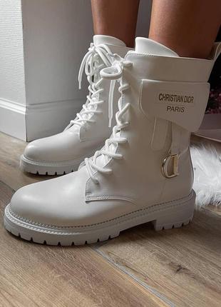 Черевики жіночі зимові ❄️ dior boots white хутро3 фото