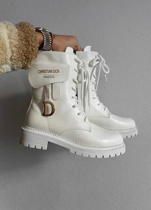 Черевики жіночі зимові ❄️ dior boots white хутро8 фото