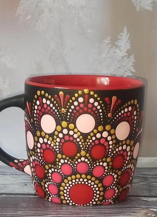 Чашка с росписью ручной работы