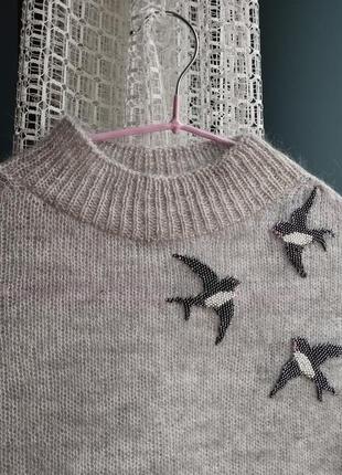 Мохеровый свитер ласточки2 фото