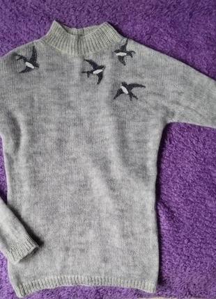 Мохеровый свитер ласточки3 фото
