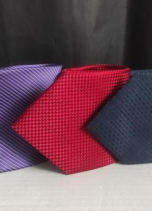 Краватка галстук синя червона бузкова фактурна1 фото