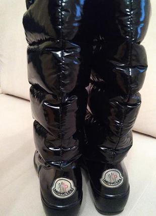 Чобітки  пухові лакові moncler🎄🎁