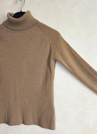 100% шерстяной свитер в рубчик теплий светр гольф5 фото