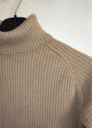 100% шерстяной свитер в рубчик теплий светр гольф7 фото