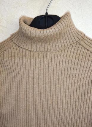 100% шерстяной свитер в рубчик теплий светр гольф6 фото