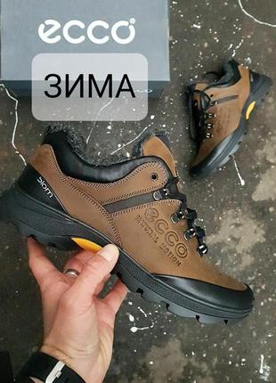 Зимові кросівки ecco biom winter sneakers brown black