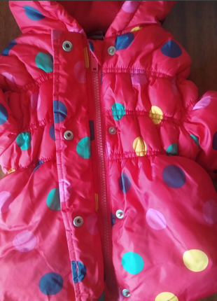 Тепла курточка на флісі принт горох бренду george uk 12-18 eur 80-8610 фото