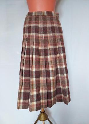 Шотланская шерстяная юбка-миди james pringle (размер 12-14)7 фото