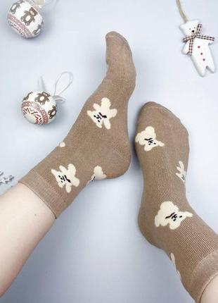 Шкарпетки жіночі теплі махрові з медведиками