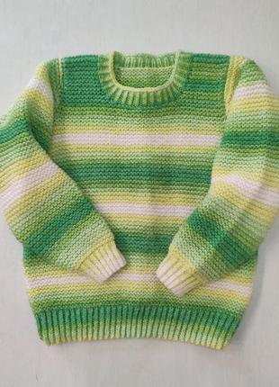 Яркий тёплый свитер ручной работы1 фото