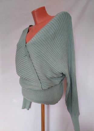 Женский пуловер* джемпер с глубоким декольте бирюзового цвета  lascana(размер 38-40)3 фото