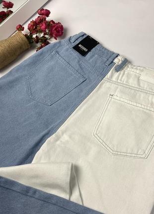 Двокольорові плотні джинси, джинси mom, осінні джинси mom, зимні джинси mom5 фото