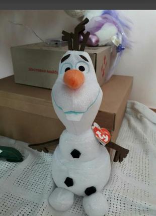 Мягкая игрушка сгеговик олаф холодное сердце. дисней. olaf ty frozen disney сніговик олаф дісней