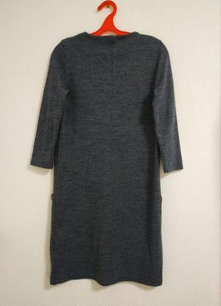 Сіра сукня прямого крою з кишенями.3 фото