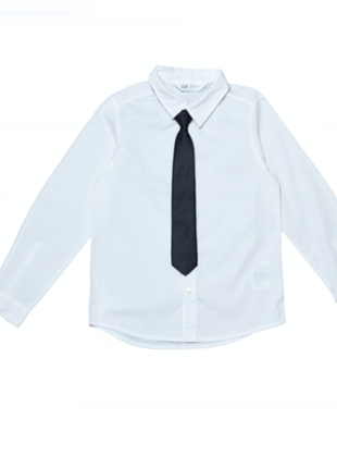 Біла фірмова сорочка h&m на хлопчика 7-8 років