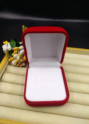 Ювелирная подарочная упаковка футляр коробочка для кольца сережек квадрат бархатный2 фото