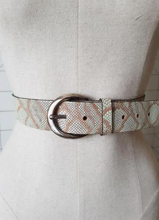 Жіночий ремінь в зміїний принт, шкіряний ремінь німеччина, ремінь nika