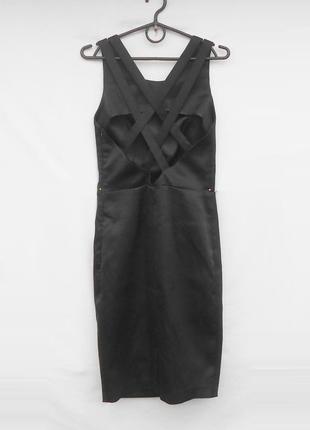 Черное нарядное  вечернее платье футляр с камнями moxito2 фото