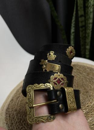 Вінтажний крутий пояс ремінь vintage 1980s cows belt